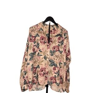 Saltwater Luxe Floral Button Front Blouse Women’s Size Large Romantic Boho Top
